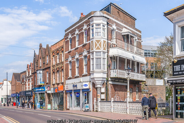 High Street buildings in Tonbridge. The street, not a tea stand.